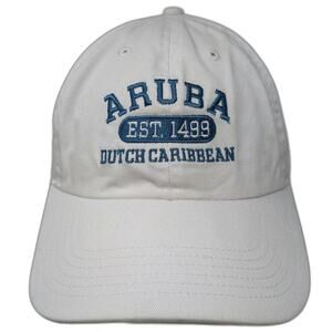 Newhattan Aruba Dutch Caribbean Baseball Cap White One Size Cotton Slideback Hat